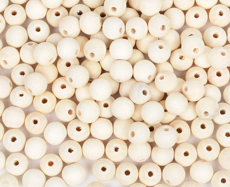 400pcs 16mm Wood Beads Natural Unfinished Round Wooden Loose Beads Wood Spacer Beads for Craft Making Decorations and DIY Crafts - NewNest Australia