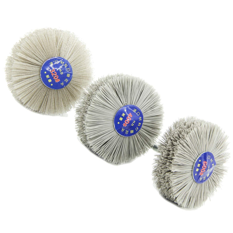 Woodwork Polish Grinder, Nylon Wheel Brush Abrasive, Grinding Head with 6mm Threaded Shank, Abrasive Nylon Wheel Brush, Sanding Mop, Abrasive Wheel (320/400/600# 3Pcs) - NewNest Australia