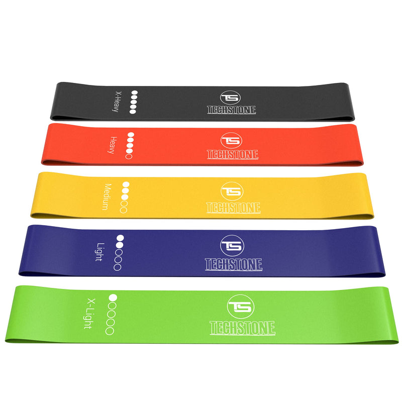 TechStone Resistance Bands Set for Men and Women, Pack of 5 Different Resistance Levels Elastic Band for Home Gym Long Exercise Workout – Great Fitness Equipment for Training, Yoga – Free Carrying Bag - NewNest Australia