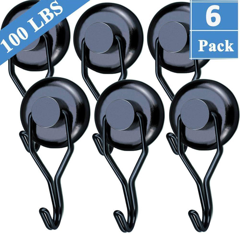 NewNest Australia - Youngneer 100LBS Magnetic Hooks Heavy Duty for Hanging BBQ Grill Tools Pot Holders Strong Neodymium Refrigerator Magnet Hanger Hook for Locker Kitchen Classroom Cruise Cabins Black 