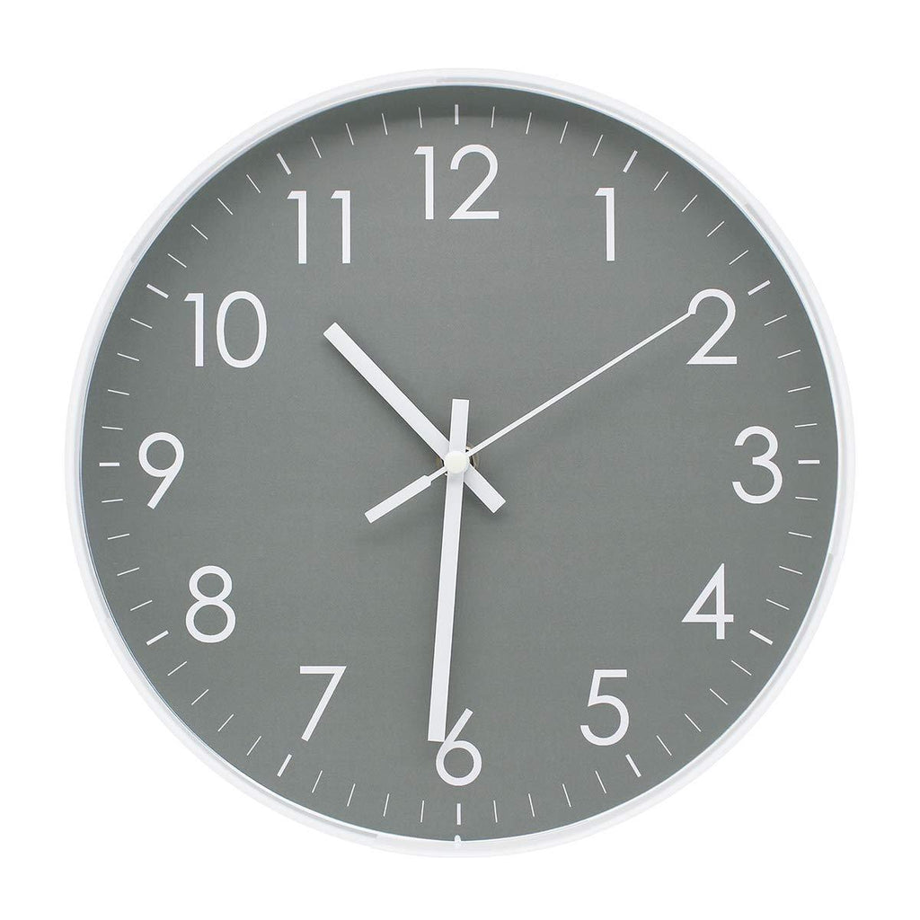 NewNest Australia - Epy Huts Modern Simple Wall Clock Indoor Non-Ticking Sweep Decorative Wall Clocks Battery Operated with Clear Numbers Easy to Read Wall Clock for Office,Bathroom,Livingroom Decorative 10 Inch Gray 