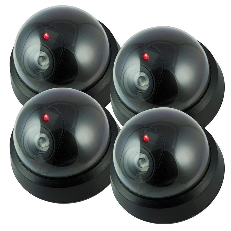 Fake Camera, Fakes Security Camera Outdoors, Dummy Dome Security Camera, Wireless Surveillance System Realistic Look with Flashing red LED Light for Home or Business (Pack of 4) - NewNest Australia