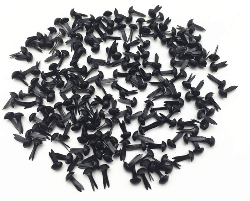 Royee 100 Pcs Mini Brads Fasteners Metal Plated Round Paper Fasteners Brass Pastel for Paper Craft Scrapbooking DIY Art Handmade Project Decorative Supplies (Black) Black - NewNest Australia