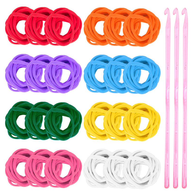 WXJ13 288 Pieces Loom Potholder Loops Weaving Loom Loops 7 Inch Weaving Craft Loops with 3 Pieces Crochet Hook for DIY Crafts Supplies - NewNest Australia