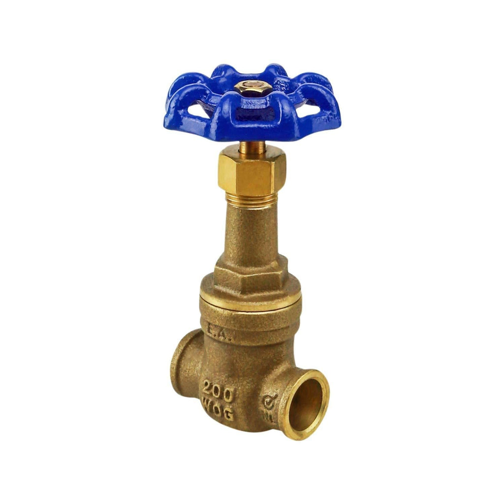 Midline Valve I44D256 Long Bonnet Gate Valve with Wheel Handle, Heavy Duty, Lead Free, Water Shutoff 3/4 in. Sweat Connections, Cast Brass Single Pack 3/4 in. - NewNest Australia