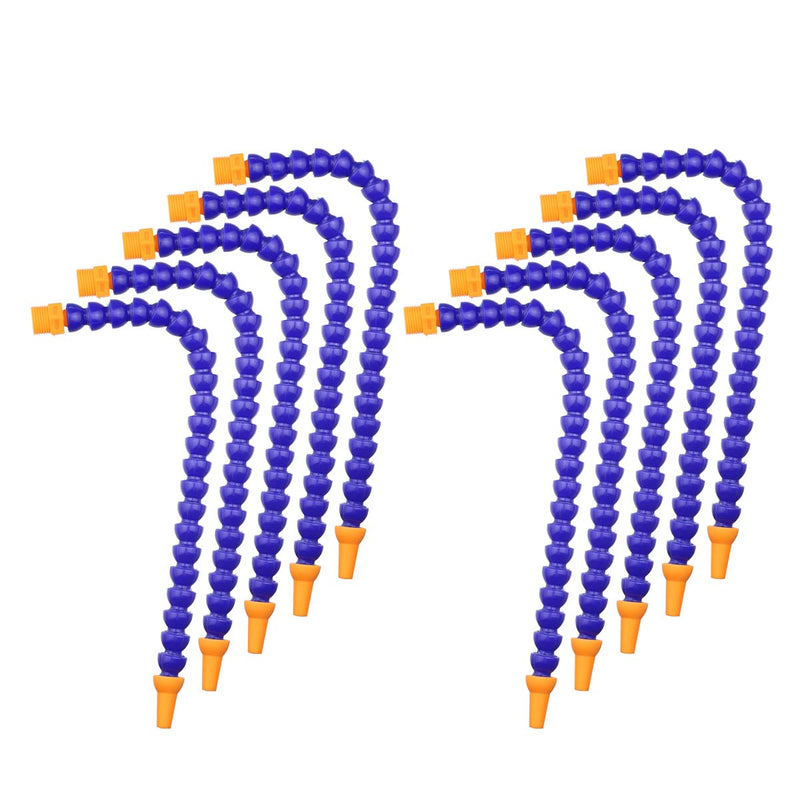 TOPPROS Pack of 10 Round Nozzle 1/4PT Flexible Oil Coolant Pipe Hose Blue Orange - NewNest Australia