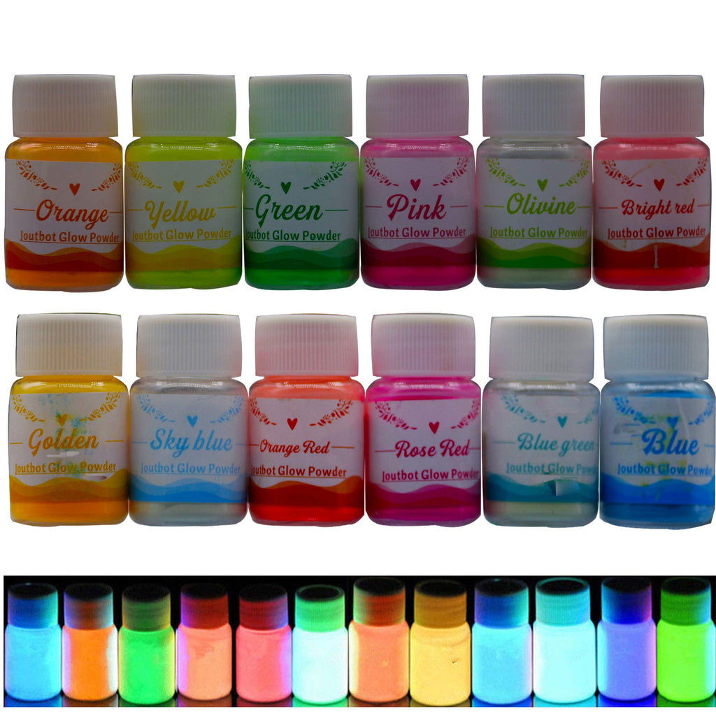 Glow in the dark pigment powder,12 Colors Resin Dye Luminous Powder for Epoxy Resin,Acrylic Paint,Slime,Nails,Halloween Party, Fine Art & DIY Crafts,Non-Toxic,Skin Safe, Long Lasting(0.7oz/Bottle) - NewNest Australia