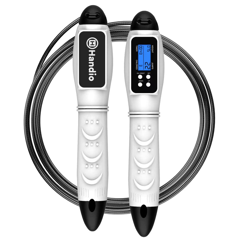 Jump Rope, H HANDIO Speed Digital Skipping Rope with Calorie Counter, Length Adjustable Jumping Rope with Alarm Reminder for Indoor and Outdoor Fitness, CrossFit, Exercise, Workout, Boxing, MMA, Gym - NewNest Australia
