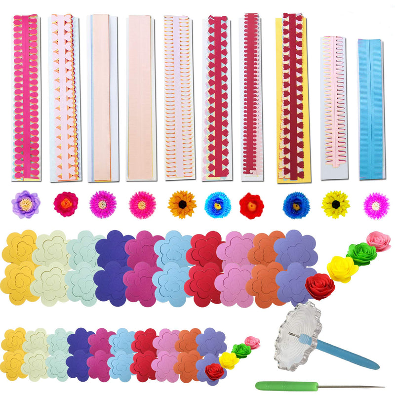 Woohome 143 PCS Paper Quilling Strips Flower Design Set Quilling Flowers Paper Handmade Flower Design Paper Art Quilling for Crafts, Home Decoration - NewNest Australia