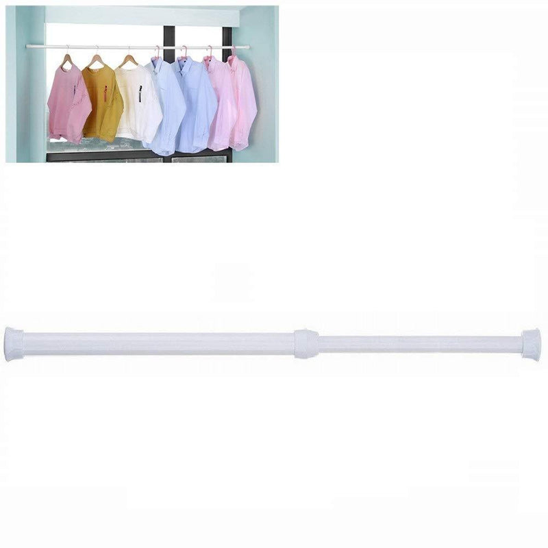1 Piece Tension Shower Curtain Rod, 1 Inch Diameter Spring Tension Rods for Bathroom Bathtub Window 43.3-76.7 Inch White - NewNest Australia