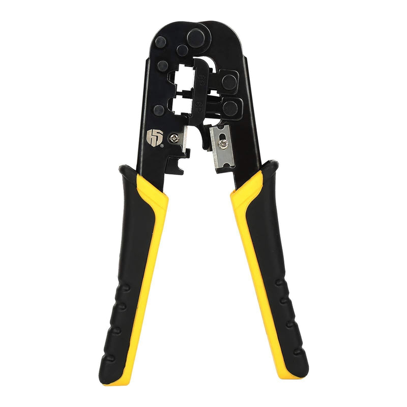 Uvital Dual-Modular Network Cable Cutting Stripping Crimper, Cat 5 Stripper Crimping Tool RJ45 RJ12 RJ11 RJ9 8P/6P Connectors Hand Tools for Cuts, Strips, and Crimps 2 type of plugs in 1 Classic - NewNest Australia