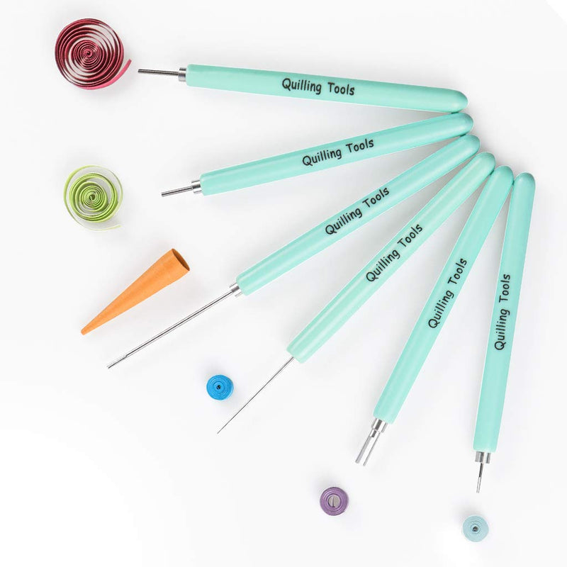 MDLUU Paper Quilling Tools, 5 Pieces Quilling Slotted Tools, 1 Piece Quilling Needle Pen for Paper Quilling Crafting, DIY Card Making Project 6 Pieces Quilling Pens - NewNest Australia
