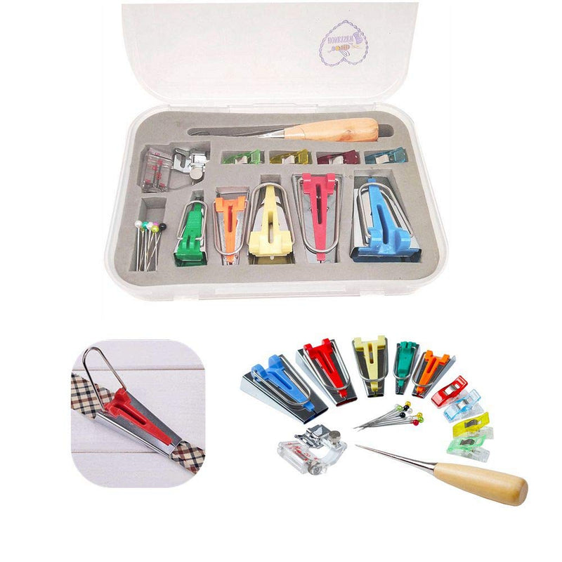 HONEYSEW Single Double Fold Bias Tape Maker Tool Kit Set, 6MM/9MM/12MM/18MM/25MM Fabric Bias Tape Maker Tools 5 Sizes DIY Sewing Bias Tape Makers for Quilt Binding - NewNest Australia
