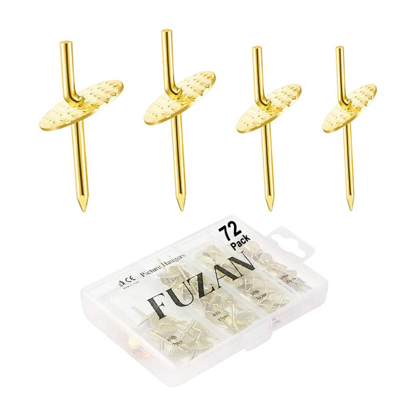72 pcs Picture Hangers with Different Sizes, Assorted One Step Hangers, Iron Alloy Nail Hooks, Professional Plaster Picture Hanging Kit on Wooden/Drywall Hanging Hardware for Clock,Mirror,Jewelry - NewNest Australia