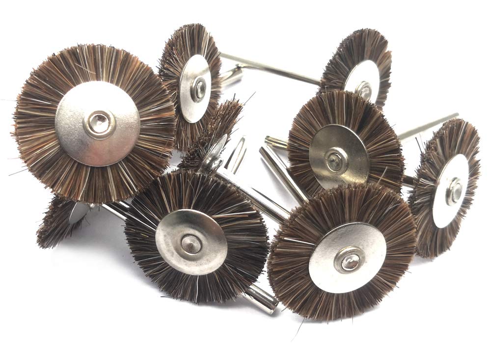 NGe 10Pcs 25mm(1INCH) Horsehair Buffing Polishing Wheel Set with 3mm Shank, Jewelry Polishing Buffing Wheels - NewNest Australia