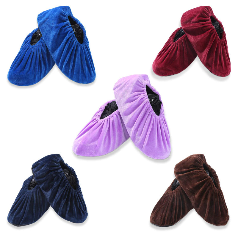 5 Pairs Reusable Non Slip Shoe Covers, Premium Soft Washable Thickened Boot Shoe Covers for Household, Office, Laboratory - NewNest Australia
