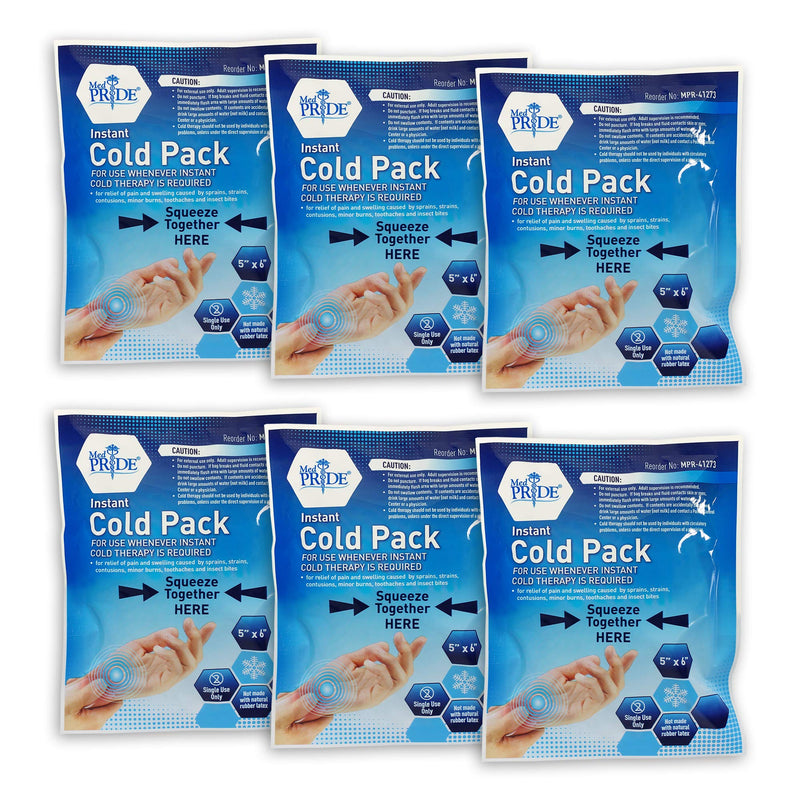 Medpride Instant Cold Pack (4”x 5”) – Set of 6 Disposable Cold Therapy Ice Packs for Pain Relief, Swelling, Inflammation, Sprains, Strained Muscles, Toothache – for Athletes & Outdoor Activities 6 Count (Pack of 1) - NewNest Australia