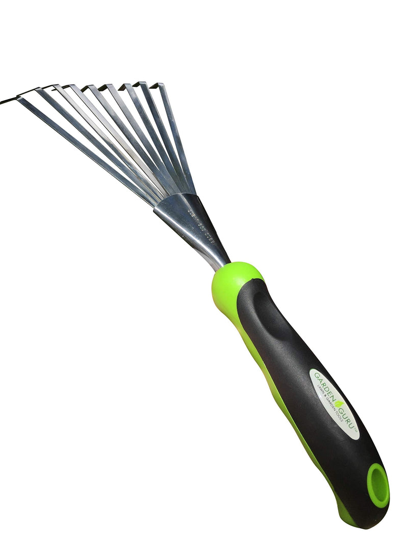 Garden Guru Stainless Steel Hand Rake Soil Tiller with Ergonomic Handle, Great for Gardening, Cultivating, Loosening Soil & Spreading Mulch - NewNest Australia