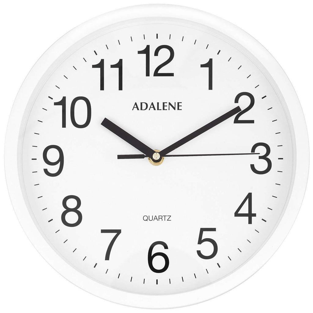 NewNest Australia - Adalene Wall Clocks Battery Operated Non Ticking - 10 Inch Completely Silent Wall Clock, Analog Quartz Office Wall Clock - Vintage White Wall Clock for School, Non Ticking Wall Clock, Classroom Clock 