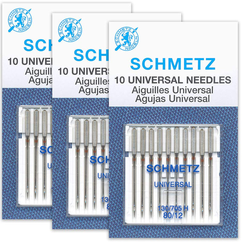 Schmetz Universal Sewing Machine Needles - Size 80/12-3 Cards - 30 Needles - NewNest Australia
