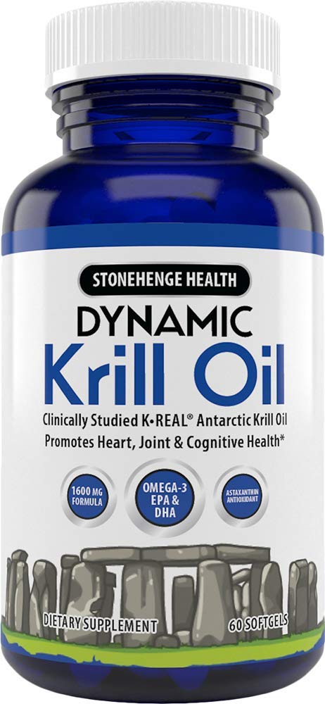 Stonehenge Health Dynamic Krill Oil Antarctic Ocean (Triple Strength) 1,600 mg Superior Absorption Omega-3 EPA, DHA, Phospholipids, & Astaxanthin -Joint, Brain, Immunity, & Heart Support (60 softgels) - NewNest Australia