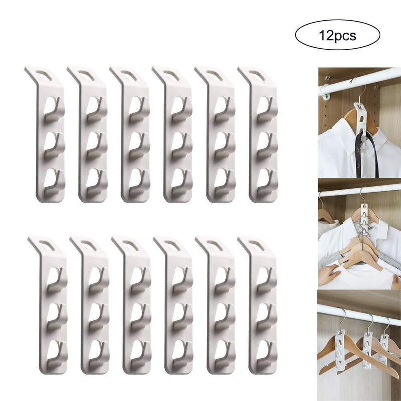 NewNest Australia - Clothes Hanger Connector Hooks, Cascading Clothes Hanger Hooks, pace Saving Series Multi-Function Multi-Layer Wall Chest Hanger Hook(12 Pcs) 