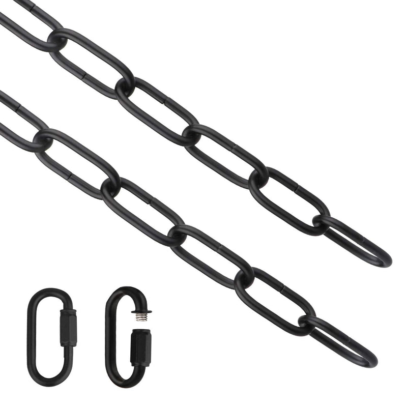 Lighting Chain, 6 feet Black Lighting Fixture Chain, Metal Chandelier Chain Extension, Pendant Lamp Fixture Chain with Connection Locks, Heavy Duty Chandelier Chain for Hanging Light(6' - Black) - NewNest Australia