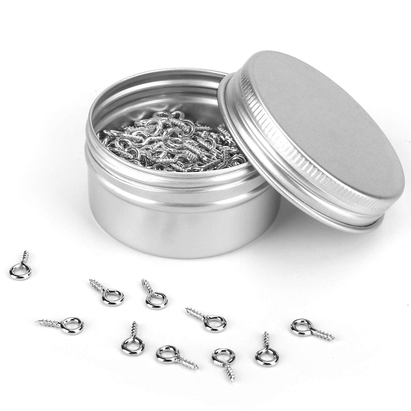 300pcs Screw Eye Pins Hooks, Small Metal Hoop Eye Pin Screws for DIY Jewelry, Charm Bead Pieces/ Arts & Crafts Projects/ Cork Top Bottles/ Charm Bead Pieces( 10X5mm) - NewNest Australia