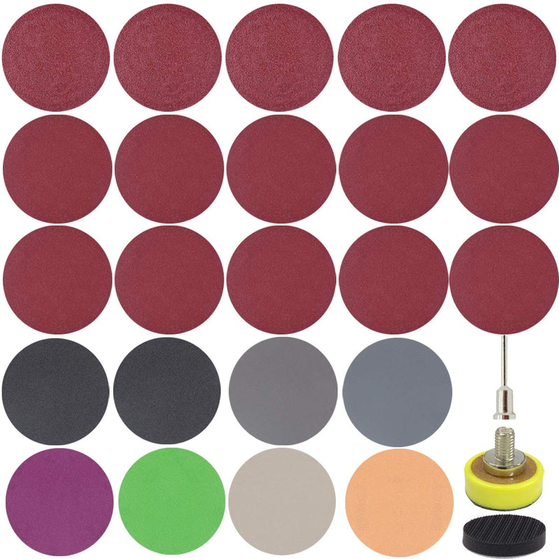 360 PCS 1 Inch Sandpaper, GOH DODD Wet Dry Sander Sheets with Backing Pad and Soft Foam Buffering Pad, 60 to 10000 Grits Grinding Abrasive Sanding Disc for Wood Metal Mirror Jewelry Car 1 Inch 360 Pieces - NewNest Australia