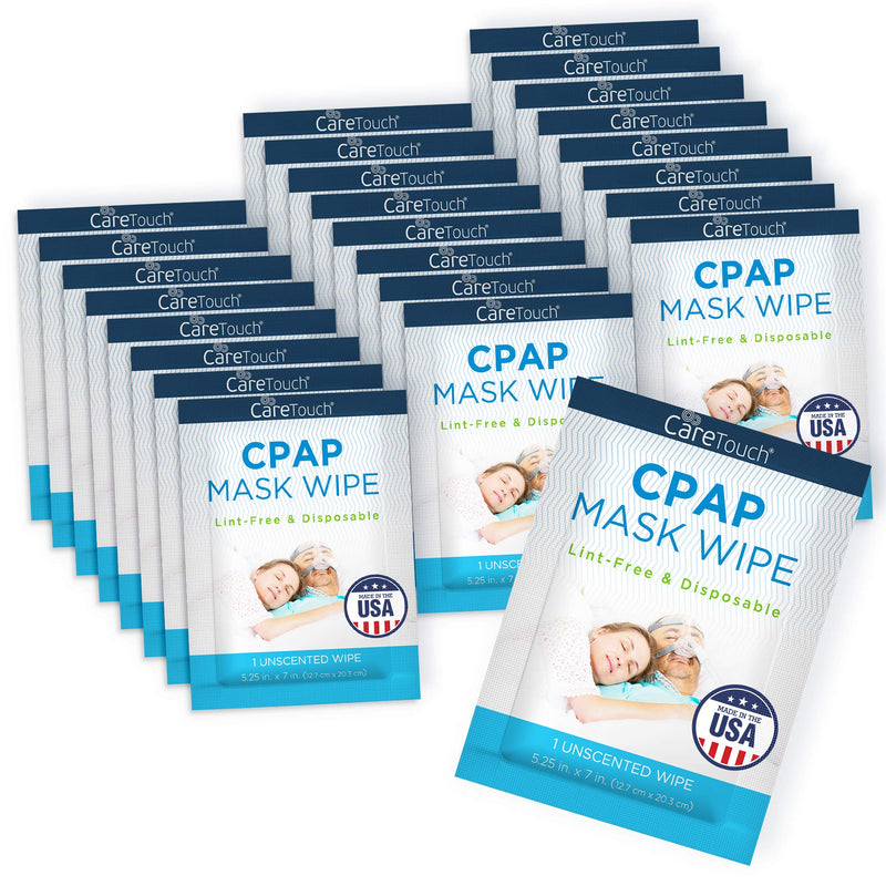 Care Touch CPAP Travel Mask Wipes - 25 Individually Wrapped CPAP Wipes - Unscented - Cleans CPAP, BiPAP, or Other Pap Masks - NewNest Australia