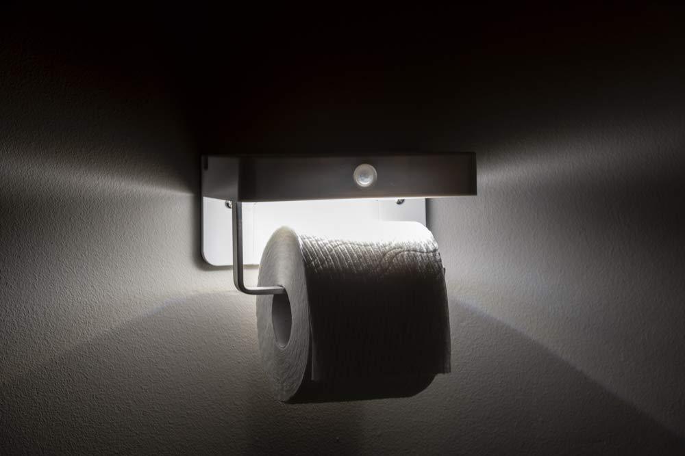 Italia LE5001 LED Toilet Motion Activated Light and Shelf Paper Holder Nightlight, White - NewNest Australia