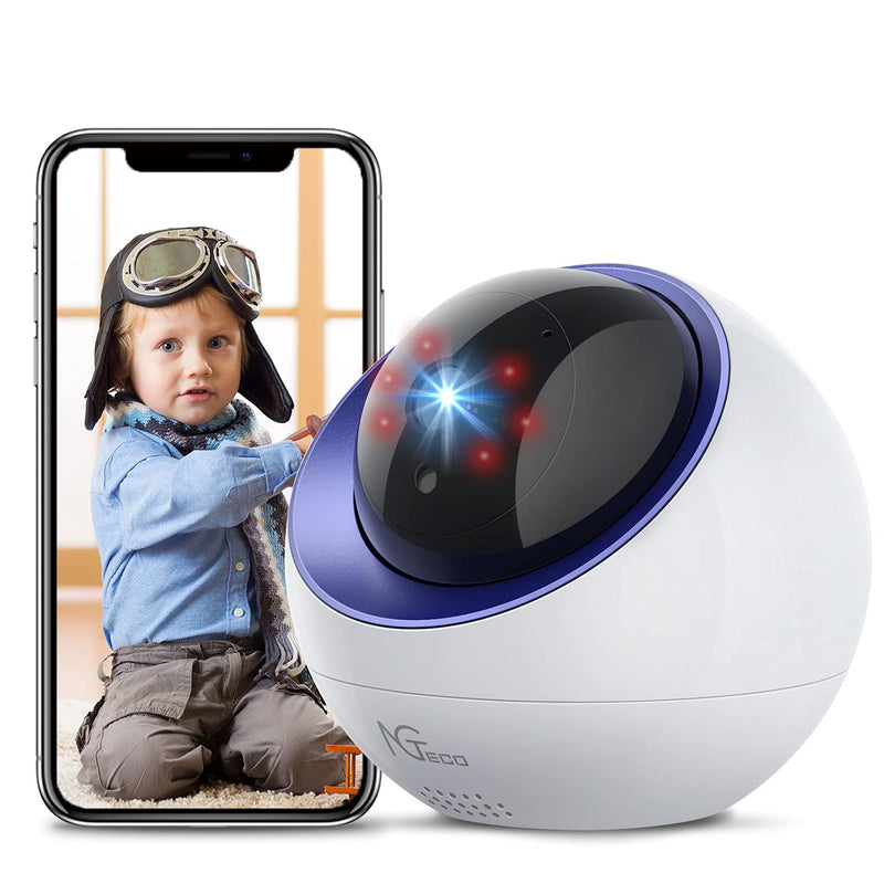 Baby Monitor, NGTeco Wireless Camera for Home Security - 1080P WiFi Monitor with Camera and Audio Dome Surveillance IP Camera for Dog/Pet/Nanny with PTZ Night Vision/Phone App/Cloud/SD Card Memory - NewNest Australia