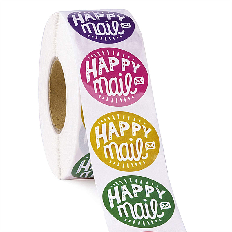 WRAPAHOLIC Happy Mail Business Stickers - 8 Kinds Colors Thank You Stickers, Shipping Stickers - 1.5 x 1.5 Inch 1000 Total Labels - NewNest Australia