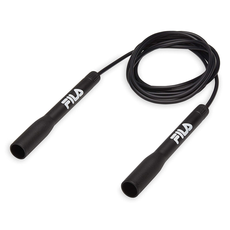 FILA Accessories Speed Jump Rope - 9ft Classic Fitness Jumping Rope | Adjustable Tangle-Free Cable & Extended Grip Handles | Cardio Endurance Training for Women, Men Black - NewNest Australia