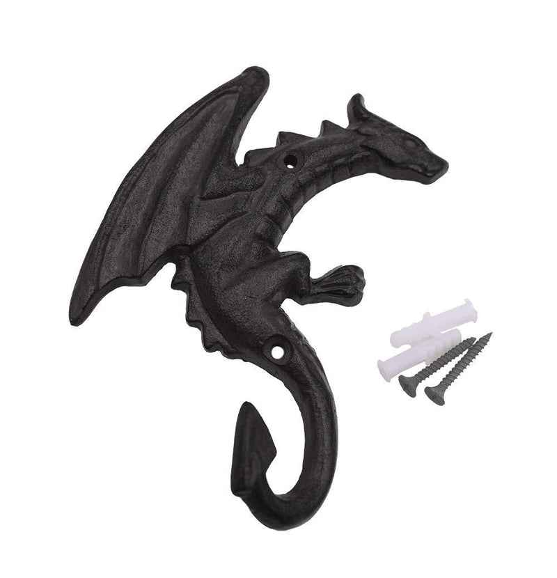 NewNest Australia - Cast Iron Dragon Wall Hook Decorative Vintage Hanger for Coats, Hats, Keys and Towels by Topfunyy (Dragon-Ⅰ) Dragon-Ⅰ 