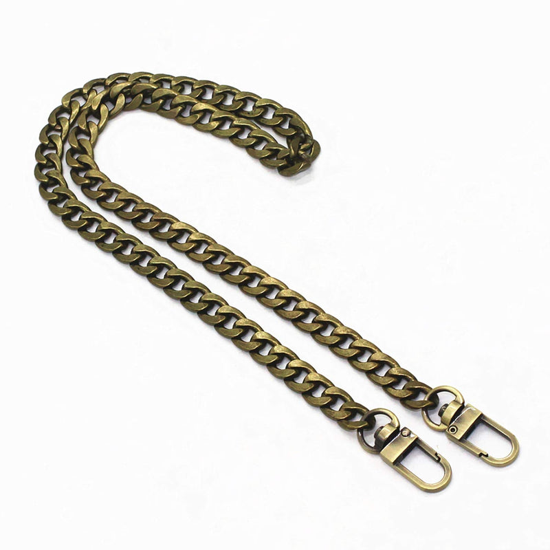 Model Worker DIY Iron Flat Chain Strap Handbag Chains Purse Chain Straps Shoulder Cross Body Replacement Straps with Metal Buckles (23.6", Bronze) 23.6" - NewNest Australia