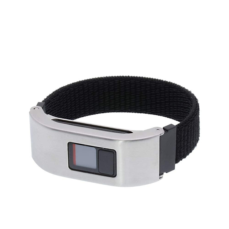 Leiou Woven Nylon Strap Compatible with vivofit 3/jr/jr2 Replacement Band Sport Mesh Watchband with Silver Metal Case (Dark Black, L/6.3"-8.2") Dark Black- Silver Metal Case Large (6.3"-8.2") - NewNest Australia