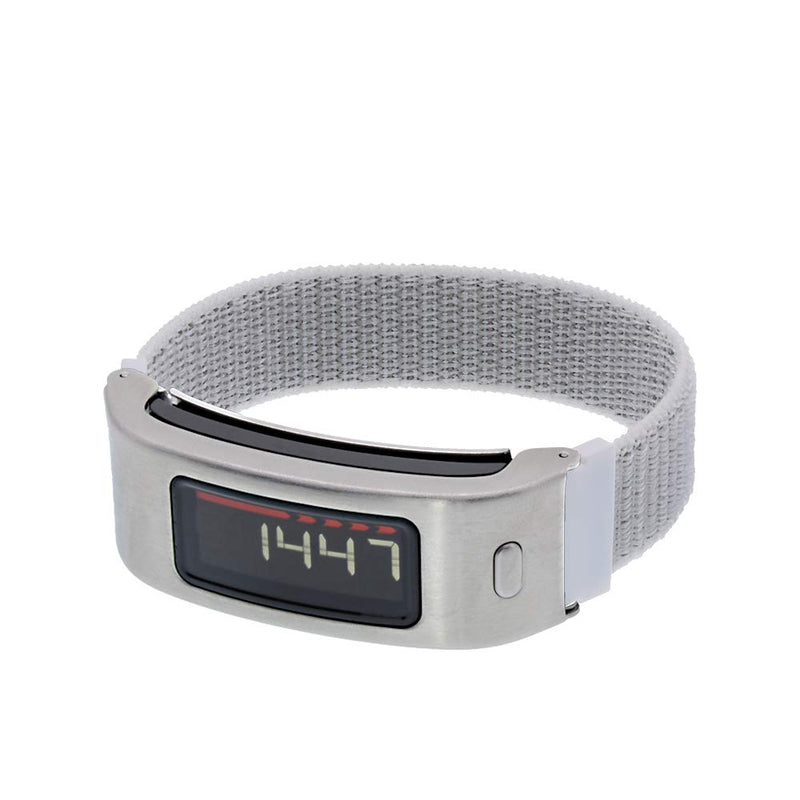 Leiou Woven Nylon Strap Compatible with vivofit 1st/2 Replacement Band Sport Mesh Watchband with Silver Metal Case (Seashell, L/6.3"-8.2") Seashell - Silver Metal Case Large (6.3"-8.2") - NewNest Australia
