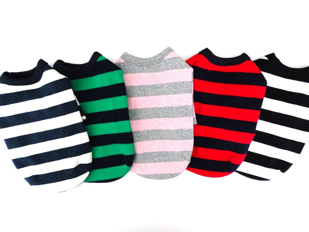 NewNest Australia - OHYESDOG Basic StripesLongsleeves Dog Clothes Small Black*white 