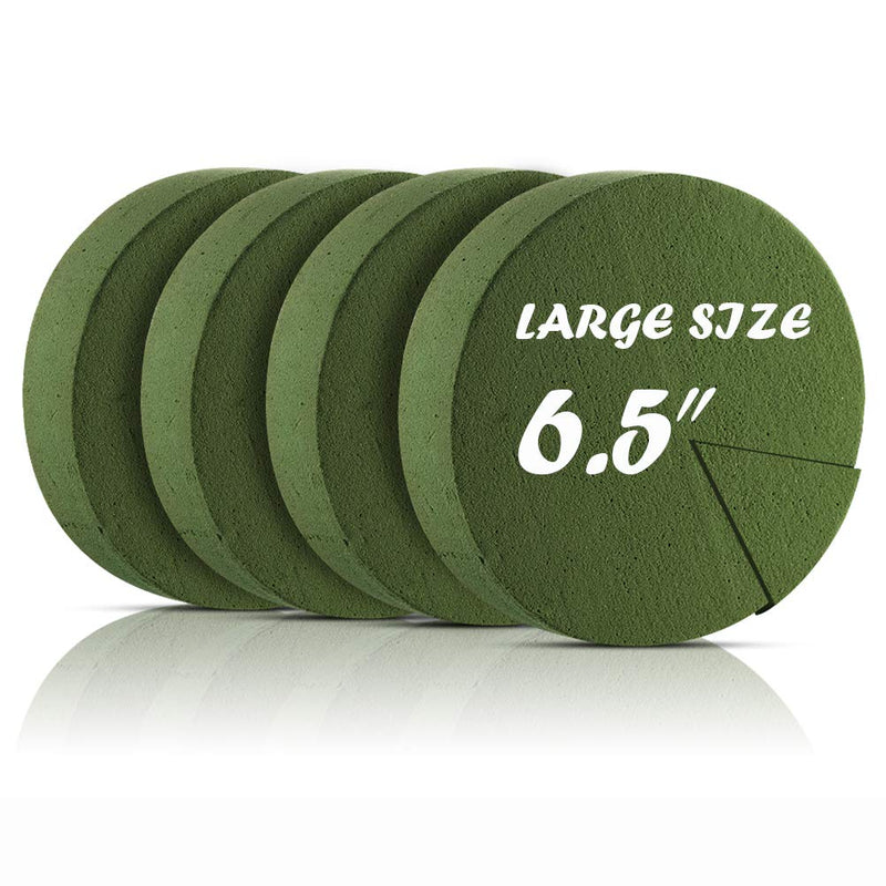 TAOPE Floral Foam, 6.5'' Large Dry & Wet Floral Foam Bricks Round for Artificial Flowers, Green Styrofoam Foam Blocks for Wedding Decoration - NewNest Australia