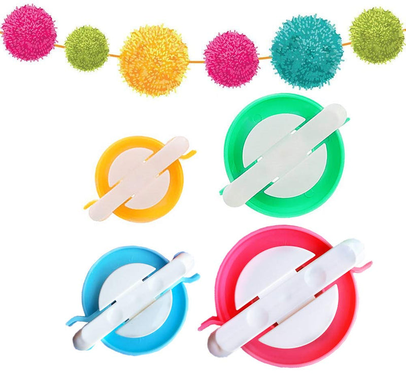 Pompom Maker, 4 Sizes Pom pom Makers for Fluff Ball Weaver Needle Craft DIY Wool Knitting Craft Tool Set Decoration (4) - NewNest Australia