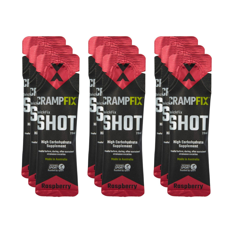 CrampFix Sports Shot, Prevents and Relieves Muscle Cramps, Leg, Calf, Hamstring Cramps, 9 Pack Easy Carry Sachet Shots, All Natural Raspberry - NewNest Australia