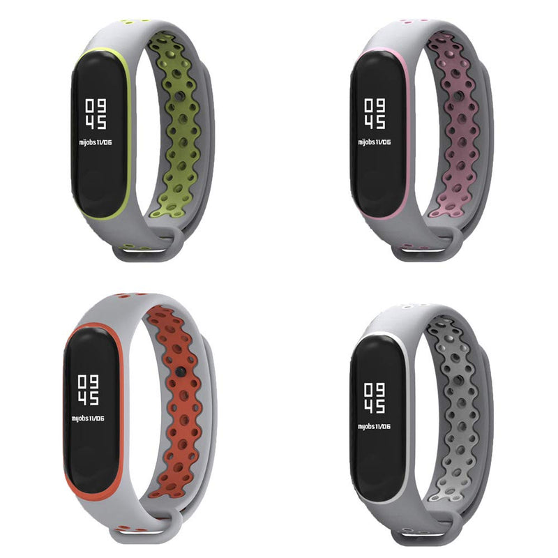 KOMI Compatible with Xiaomi Mi 3/4 Band Smart Watch, Breathable Sport Silicone Wristbands Bracelet for Woman Men Replacement Wrist Strap… 4 Pcs - NewNest Australia