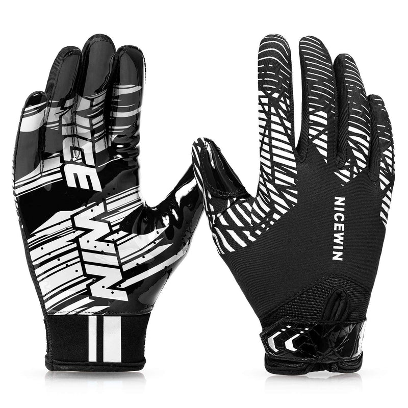 NICEWIN Football Gloves Adult Football Receiver Gloves for Men and Women White Medium - NewNest Australia