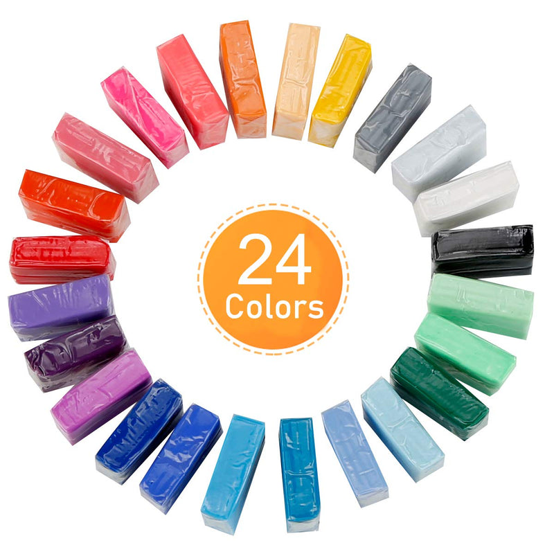 CiaraQ 24 Colors Small Block Polymer Clay Starter kit, Oven Bake Clay, CPSC Conformed Non-Toxic Molding DIY Clay, Great for Kids, Beginners. A -24 Colors - NewNest Australia