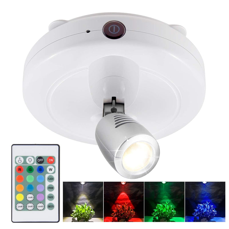 BIGMONAT Wireless Accent Spotlight Indoor for Pictures Light on Walls Battery Operation,Mini LED Spotlight with Remote for Art Paintings 12 Color Changing,Dart Board Light with Rotate Head 1pack - NewNest Australia