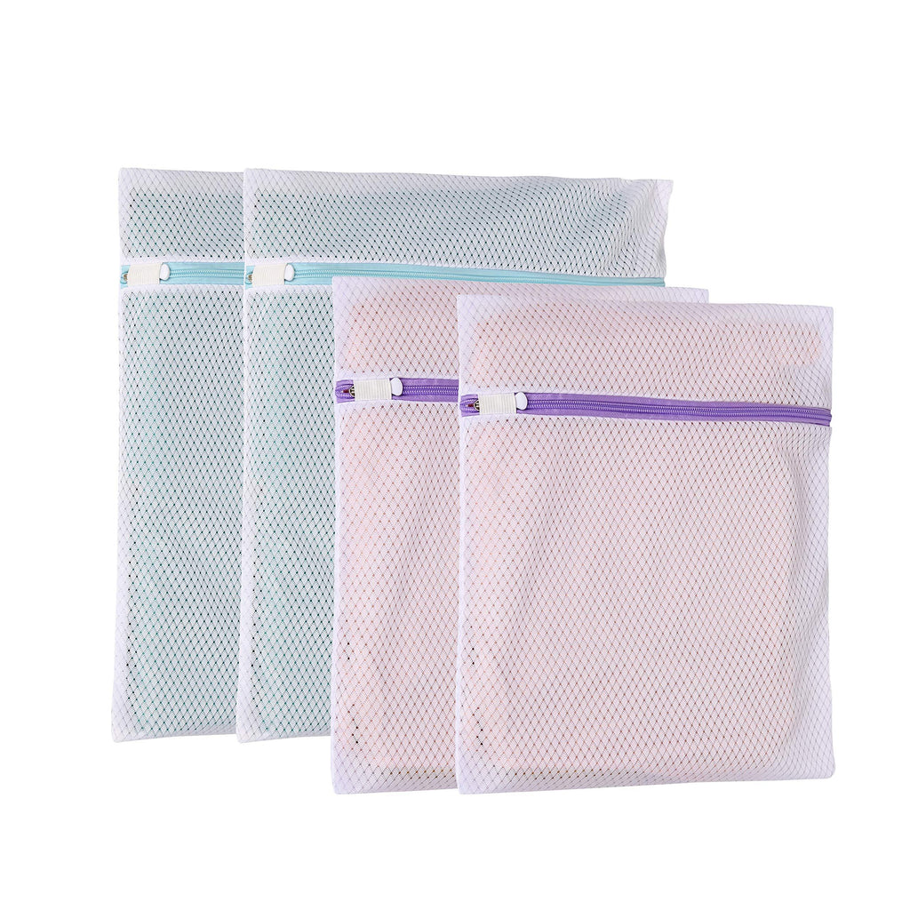 NewNest Australia - Mesh Laundry Bag for Delicates and Lingerie-125gsm Premium Diamond Mesh - 4 Pack (2 Medium+ 2 Large)- Laundry Bag for washing machine, Bras, Socks, dirty clothes, Underwear, Panties, Travel Organizing 4 Pack(2M+2L) 