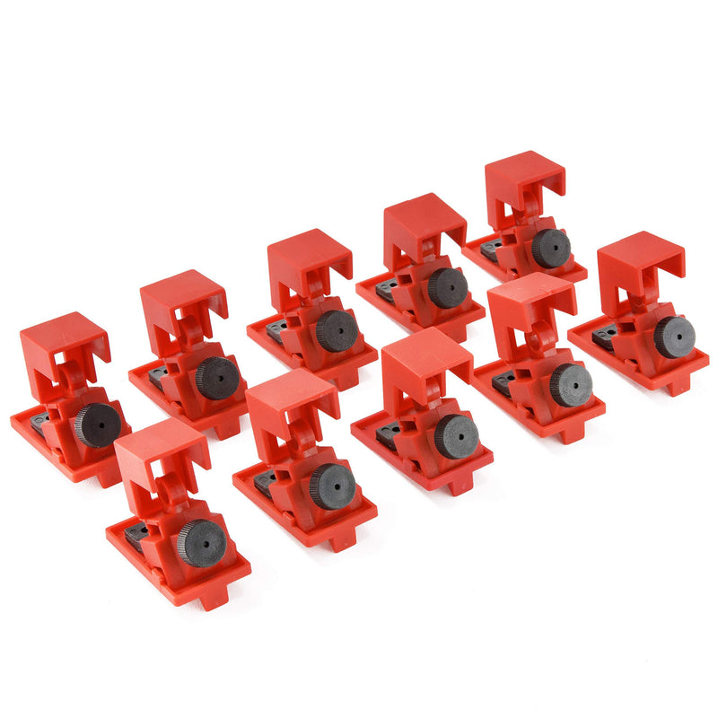 TRADESAFE Circuit Breaker Lockout Device - 10 Pack - 120/277 Volt - Lockout Tagout Electrical Breaker Clamp Lock Out - Loto Single Pole Breaker Lock Kit Refill for Stations - NewNest Australia