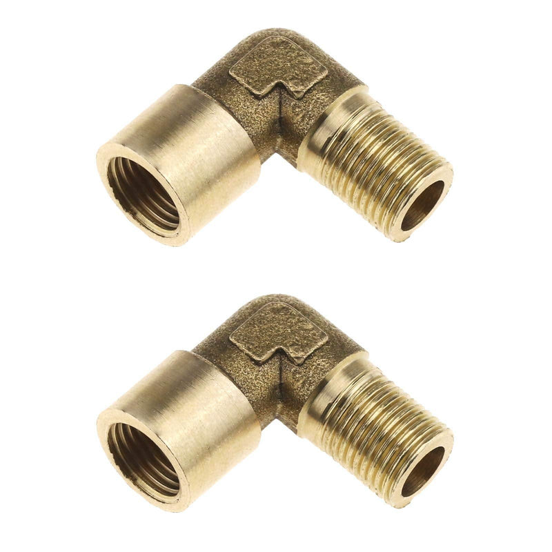 2Pcs Air Line Right Angle Connector, 1/8 BSP Male to Female, for Air Water Oil Pipe Hydraulic Compressors - Brass - NewNest Australia