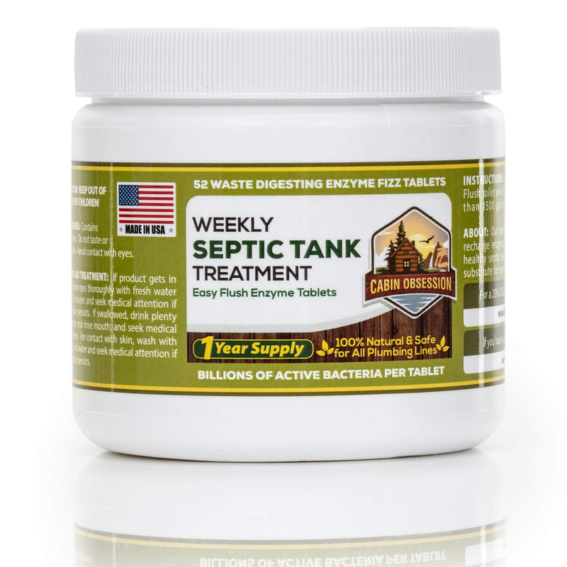 52 Weekly Septic Tank Treatment Fizz Tablets – Easy Flush Bio Toilet Tabs with Billions of Active Bacteria per Tablet – 1 Year Supply - 100% Natural & Safe for All Plumbing & Drain Lines… - NewNest Australia